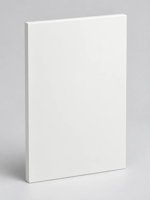 Front 01 — Gładki front z delikatnie zaoblonymi krawędziami o promieniu 1,5 mm. Minimalistyczna forma bez dekoracyjnych frezowań.