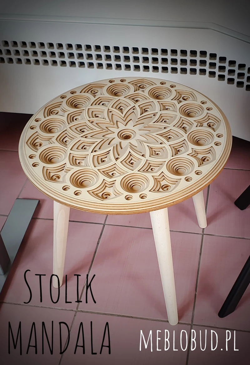 Stolik „Mandala” — oryginalna dokumentacja fotograficzna przed retuszem AI